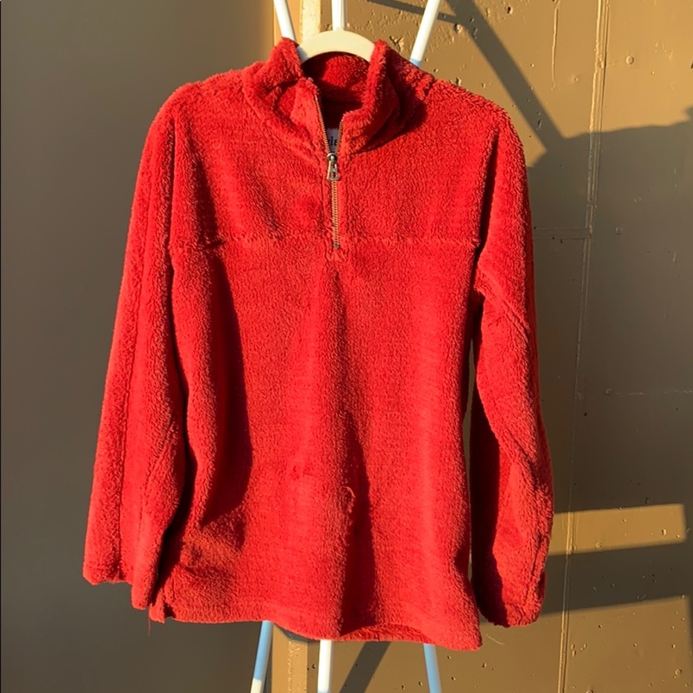 Fuzzy dark red fleece